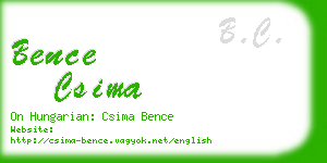 bence csima business card